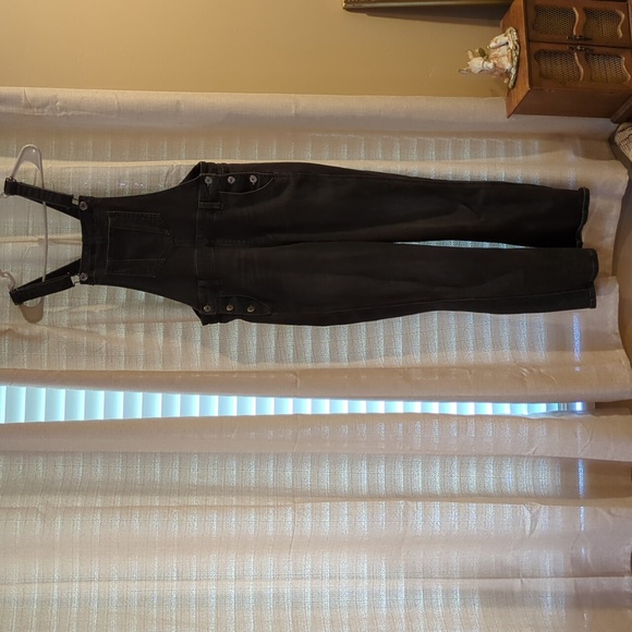 Black Denim Overalls - Picture 3 of 5